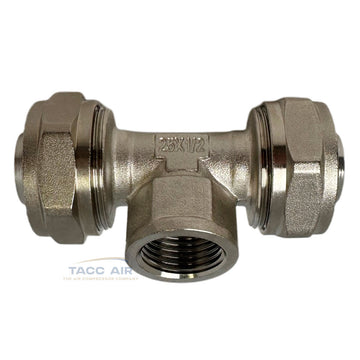 M8078 RapidAir Maxline 3/4" Tubing x 1/2" Female NPT Reducing Tee Fitting