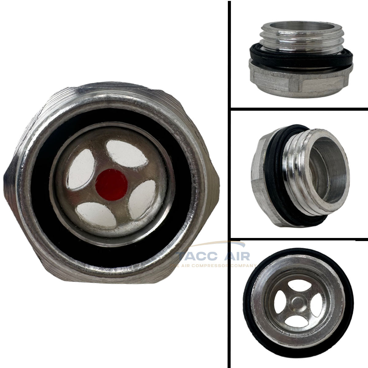 1/2" Air Compressor Pump Oil Level Sight Glass Gauge Straight Thread w/ O-Ring