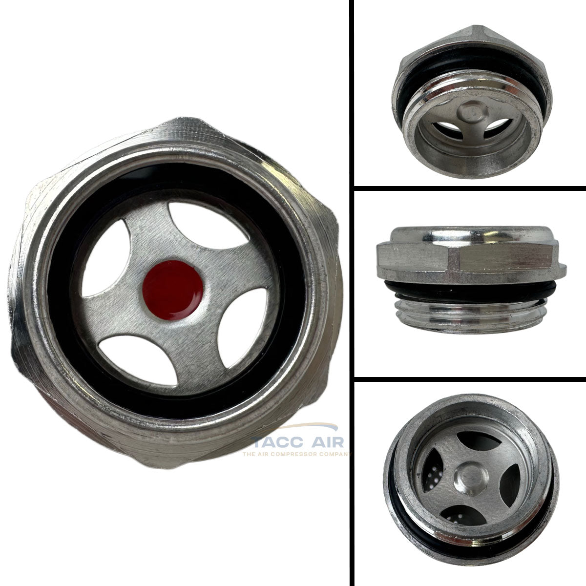 1" Air Compressor Pump Oil Level Sight Glass Gauge Straight Thread w/ O-Ring