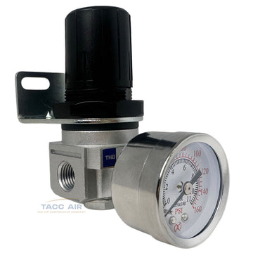 1/4" Compressed Air Compressor Regulator Industrial Grade W/ Pressure Gauge