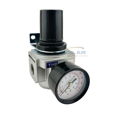 1/2" FNPT Air Compressor Pressure Regulator Inline W/ Gauge HD Industrial