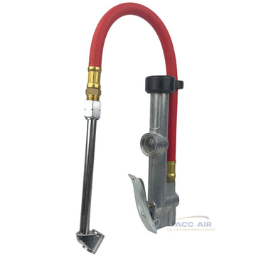 Heavy Duty Commercial Grade Tire Inflator with Gauge 10-120 PSI Dual Foot Chuck