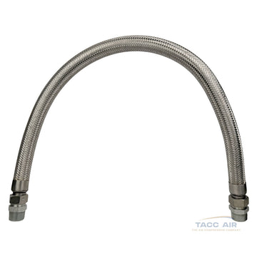 1.25" x 48" Braided Stainless Steel Flexible Compressed Air Line Flex Hose 1-1/4" JIC NPT
