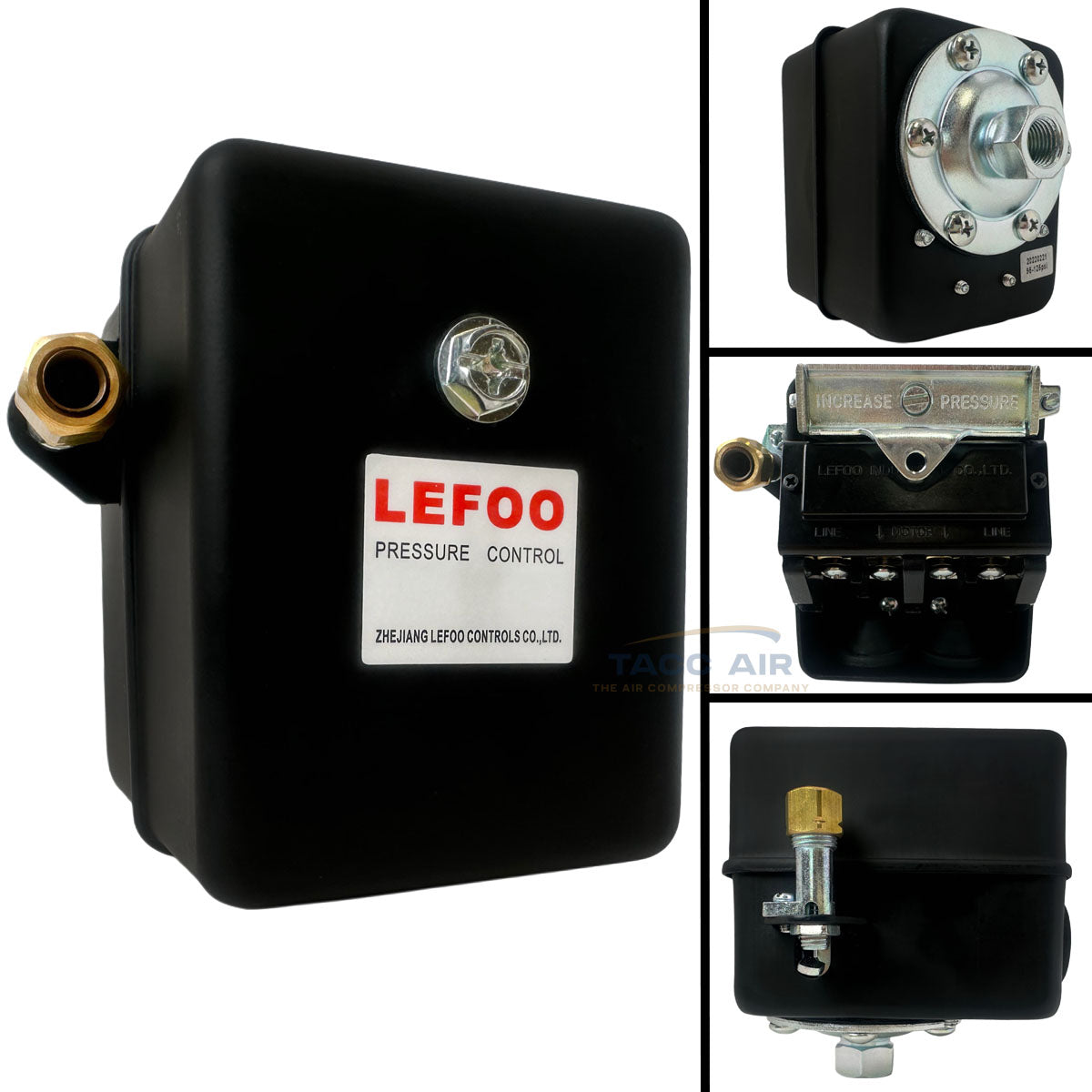 Air Compressor Pressure Switch 105-135 PSI Single Port Metal Housing 1/4"