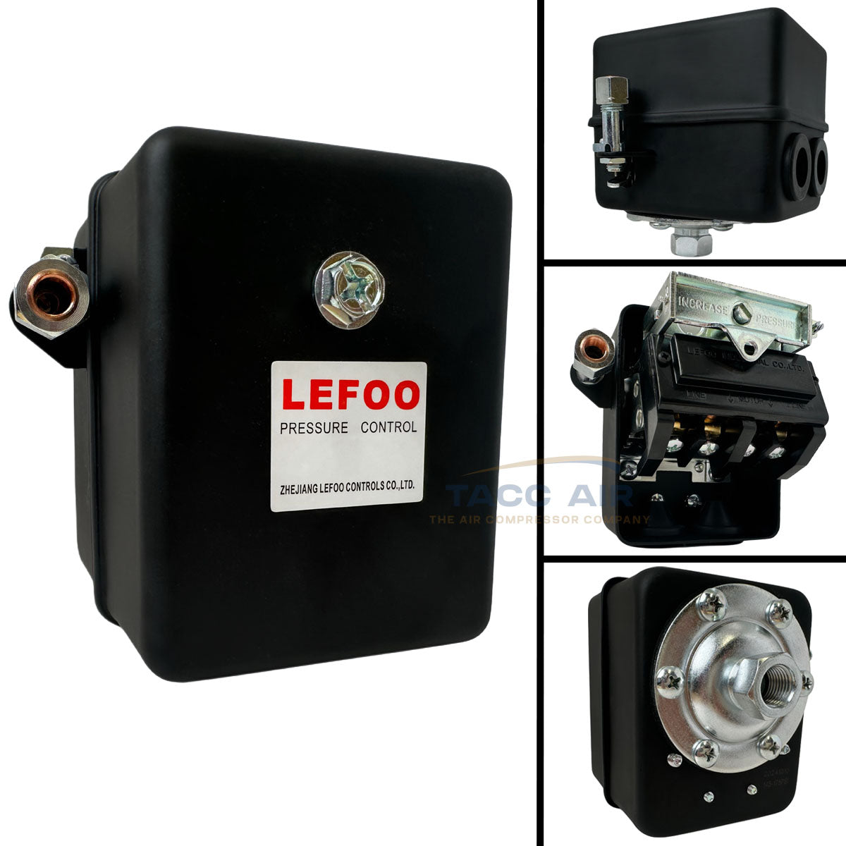 Air Compressor Pressure Switch 140-175 PSI Single Port Metal Housing 1/4"
