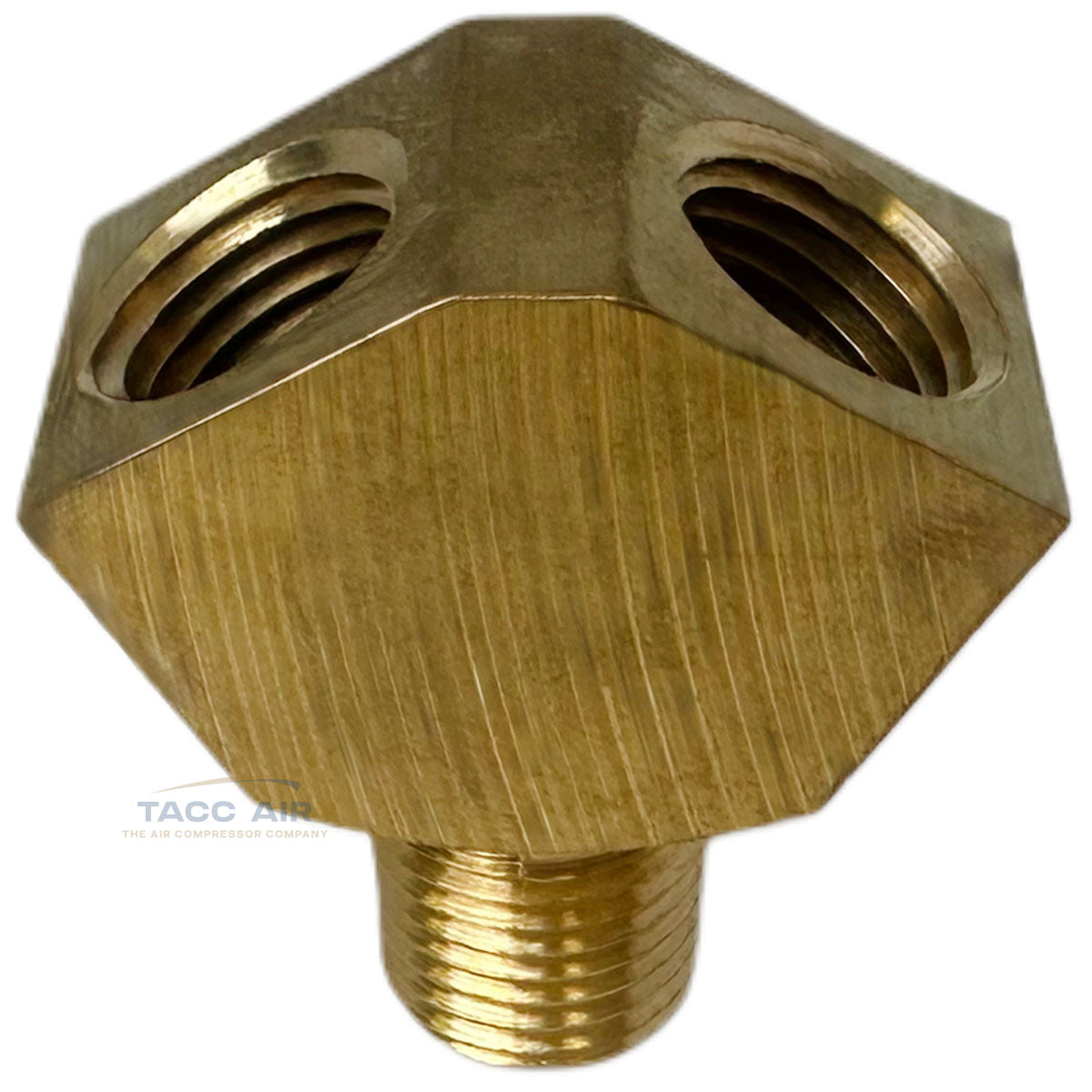 Brass Y Splitter Manifold 1/4" Male MNPT x  2 Way 1/4" Female FNPT Fitting
