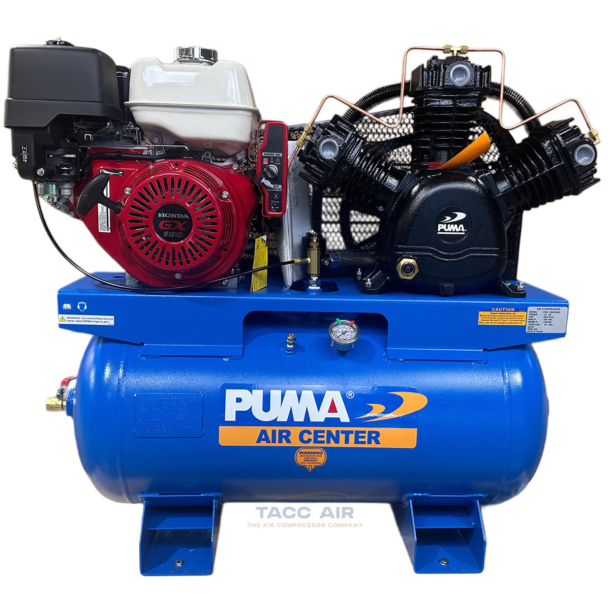 PUK-13030HGE Puma 13HP 30 Gallon Air Compressor Single Stage w/ Electric Start Engine