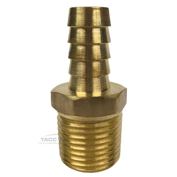 1/2" ID Hose Barb x 1/2" Male NPT Pipe Thread Brass Straight End Fitting